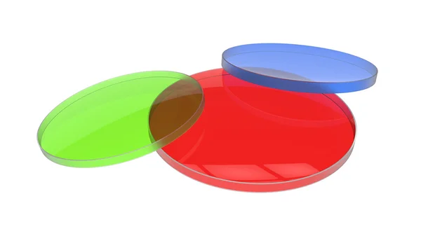 Tres lentes de colores — Foto de Stock