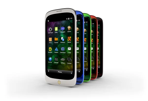 Smartphones genéricos (com sombra ) — Fotografia de Stock