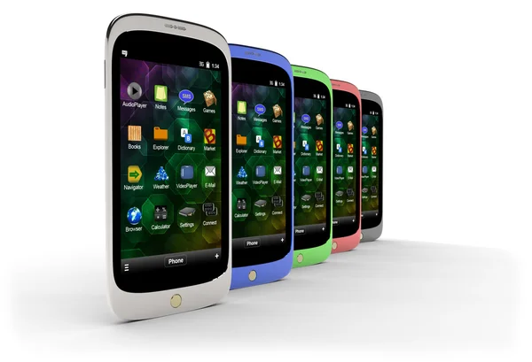 Generic smartphones (with shadow) — Stock Photo, Image