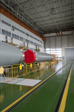 soyuz uzay roket derleme bina. Baykonur cosmodrome