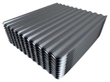 oluklu metal yaprak yığını