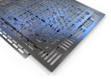 Delinmiş metal levhalar