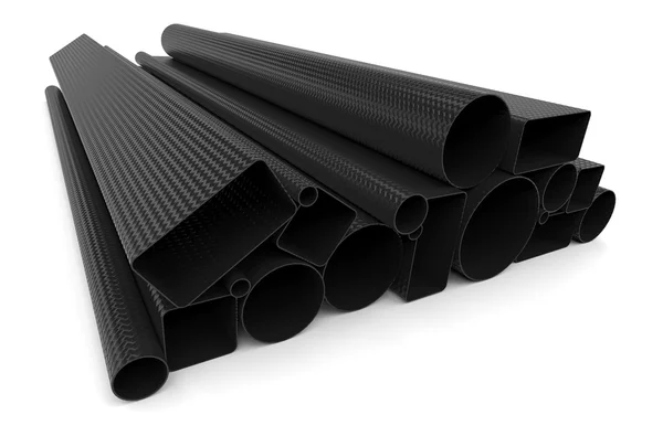 Tubos de fibra de carbono — Fotografia de Stock