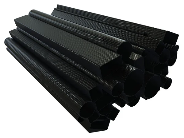 Carbon fiber tubes — Stockfoto