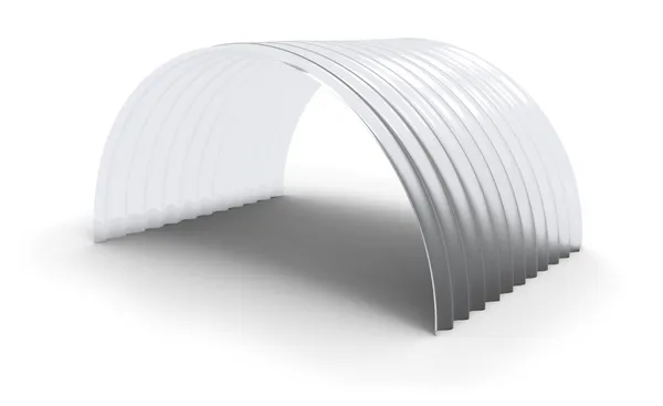 Curved corrugated polycarbonate sheet — Stock Photo, Image