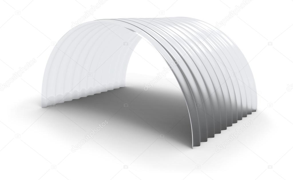Curved corrugated polycarbonate sheet