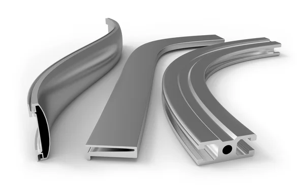 Curved aluminum profile — Stock Photo, Image