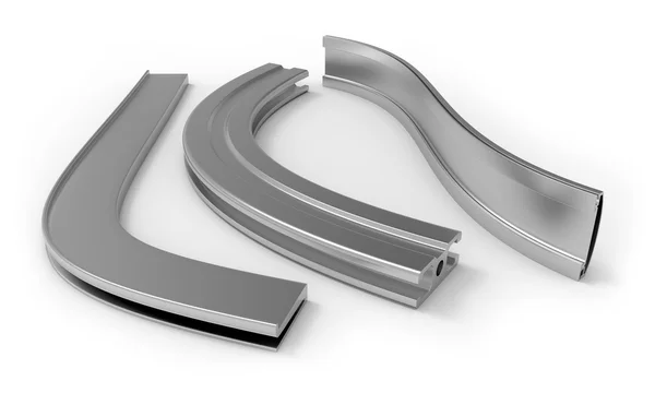 Curved aluminum profile — Stock Photo, Image