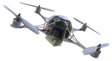 quadrocopter z plastikowym pojemniku
