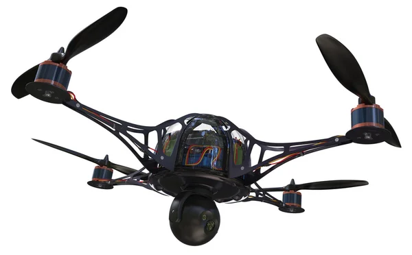 Quadrocopter aparatem — Zdjęcie stockowe
