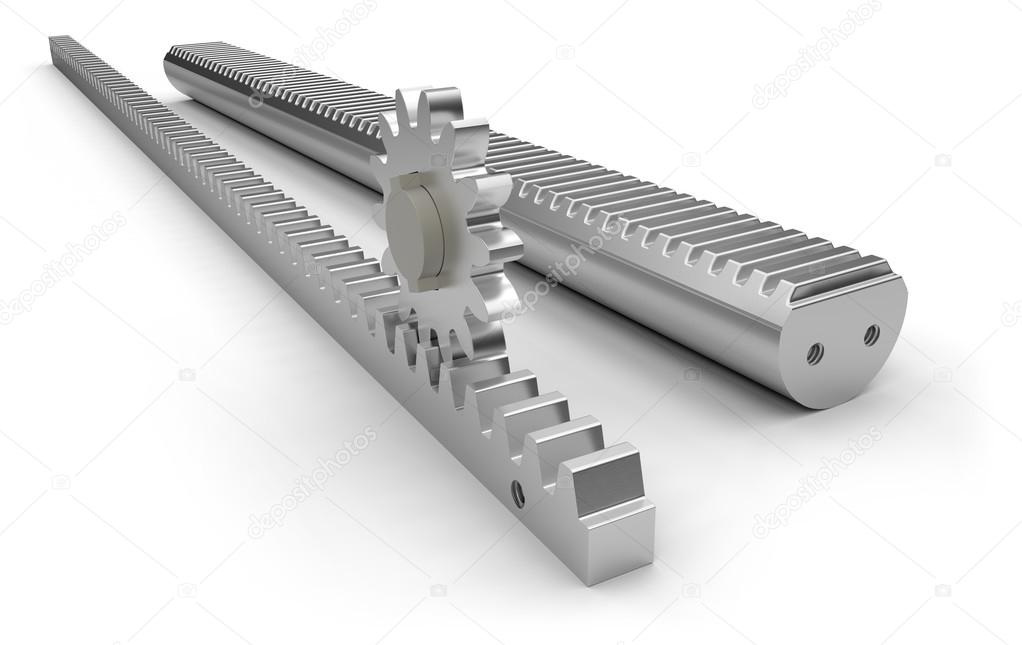 Metal gear racks with pinion Stock Photo by ©coddie 51788301