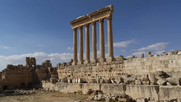 Chrám Jupitera Starověké Ruiny Baalbeku Libanon — Stock fotografie