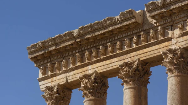 Chrám Jupitera Detailní Záběr Starověké Ruiny Baalbeku Libanon — Stock fotografie