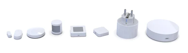 Dispositivos Domésticos Inteligentes Aislados Blanco — Foto de Stock