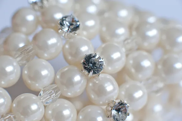 Decoration of white pearls — Stock Photo, Image