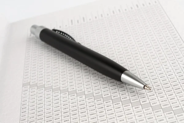 Black ballpoint pen on a table