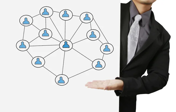 Rajz társadalmi hálózat szerkezetét — Stock Fotó