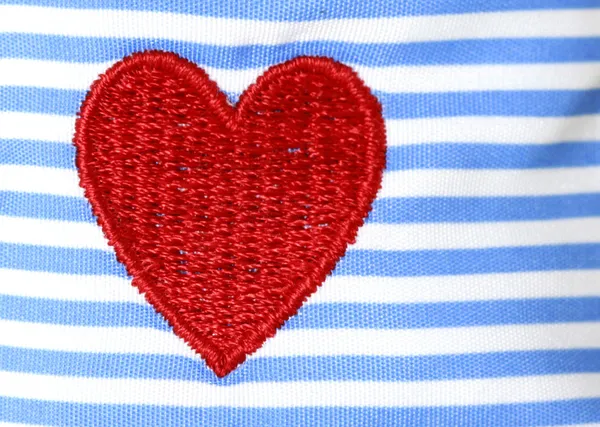 Fabric Red Hearts — Stock Photo, Image