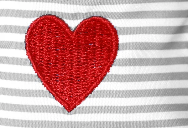 Fabric Red Hearts — Stock Photo, Image