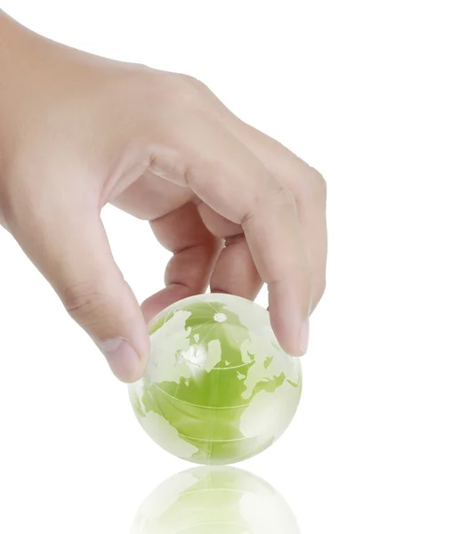 Earth globe in his hands — Stock Photo, Image