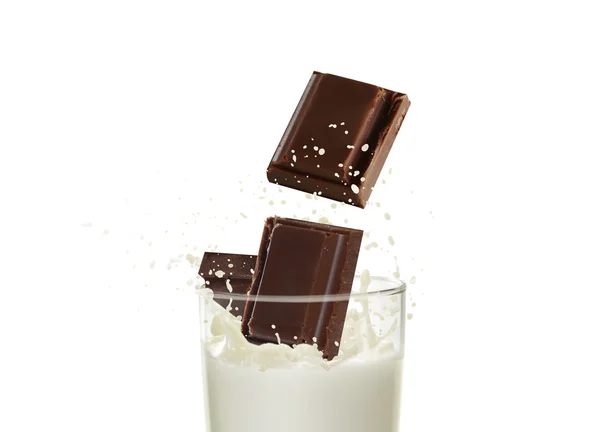 Leche y chocolate — Foto de Stock