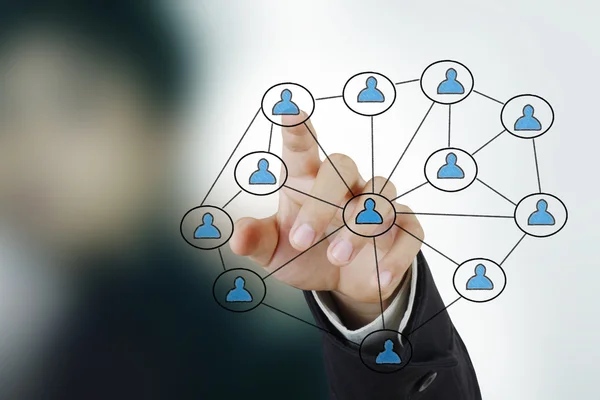 Spingere la struttura dei social network — Foto Stock