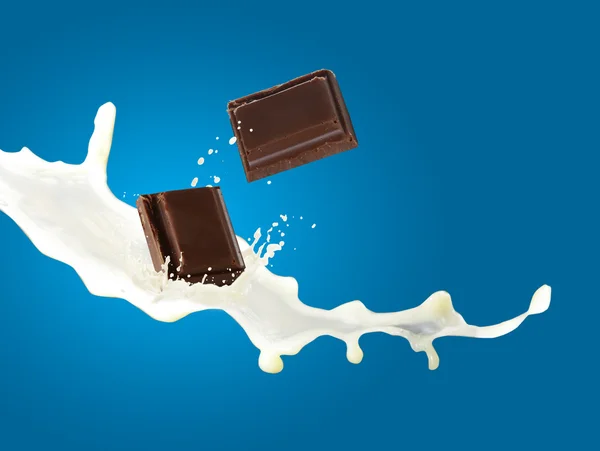 Spruzzi di latte e cioccolato — Foto Stock