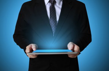 eller iş adamı olarak dokunmatik tablet