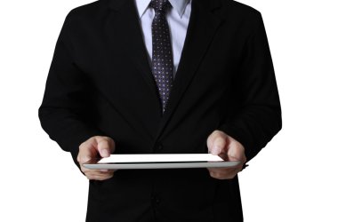 eller iş adamı olarak dokunmatik tablet