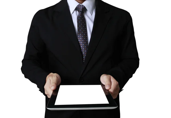 Touch- tablet in hands Business man — Stock Photo, Image