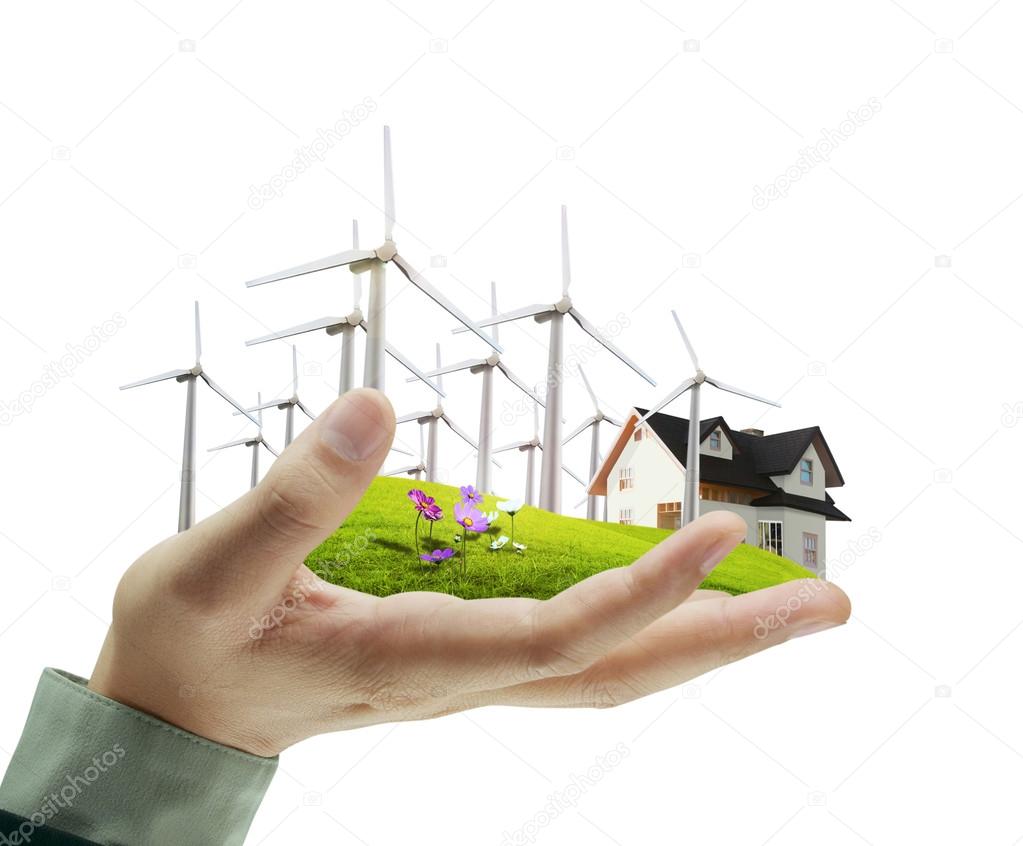 wind turbine in hand