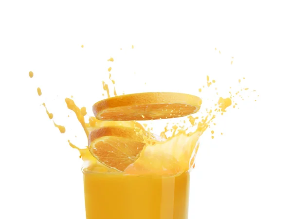 Zumo de naranja salpicadura —  Fotos de Stock