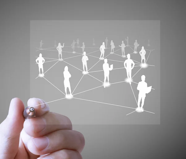 Drawing social network structure — Stock Photo, Image