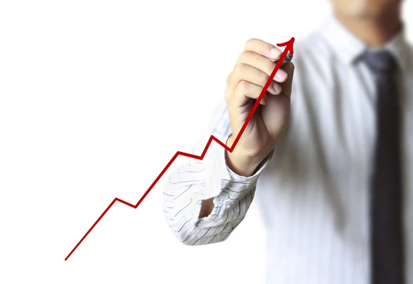 Business man drawing a graph — Stock Photo, Image