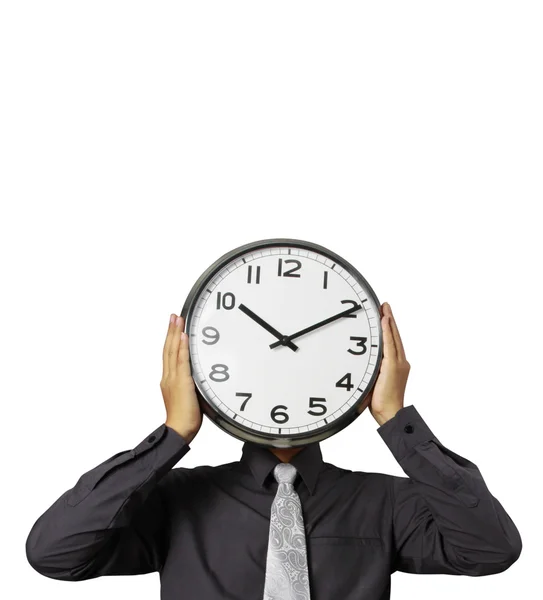 Alarm clock on head — Stock Photo, Image