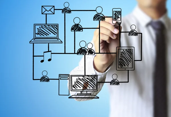 図面の社会ネットワーク構造 — ストック写真