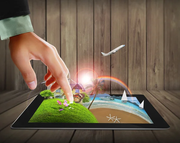 Touch tablet concept streaming immagini — Foto Stock