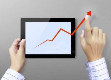 dokunmatik ekran grafik tablet ellerinde