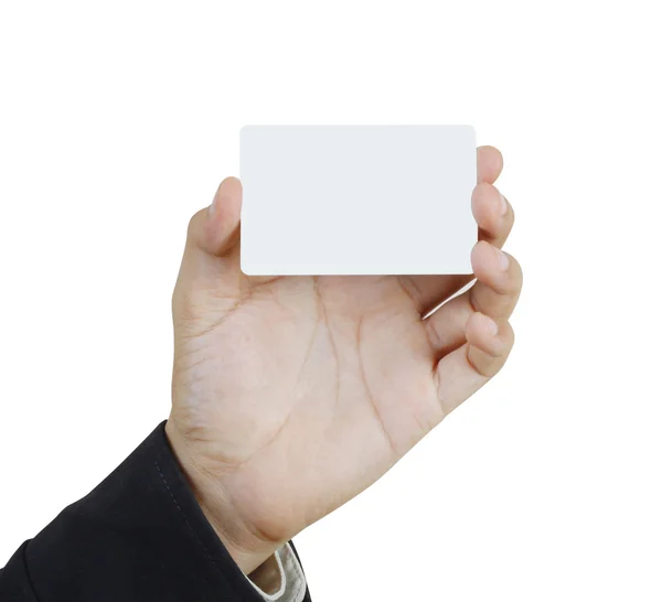 Collection of card blanks in a hand — Stock Photo, Image