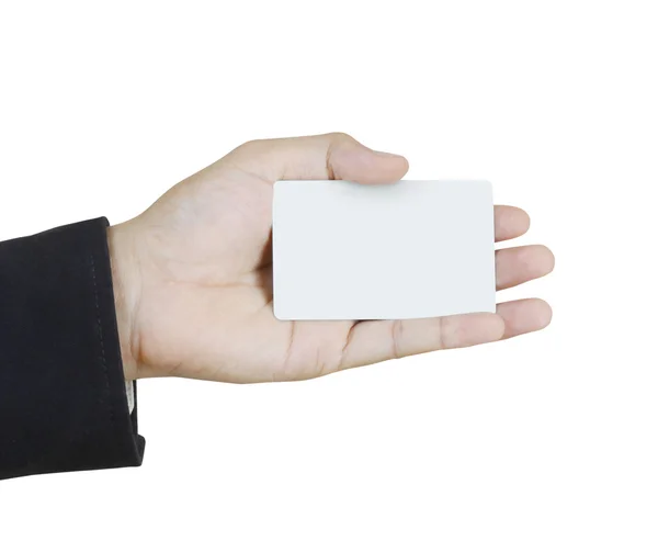 Collection of card blanks in a hand — Stock Photo, Image