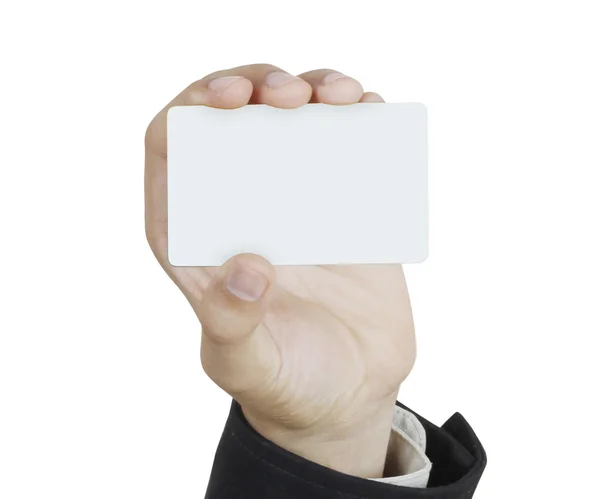 Collection of card blanks in a hand — Stock Photo, Image