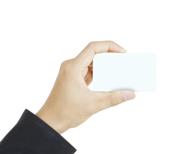 Collection of card blanks in a hand — Stock Photo, Image