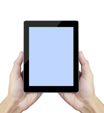 ellerinde dokunmatik tablet