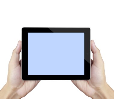 ellerinde dokunmatik tablet