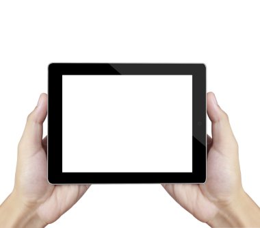 ellerinde dokunmatik tablet