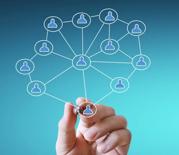 Drawing social network structure — Stock Photo, Image