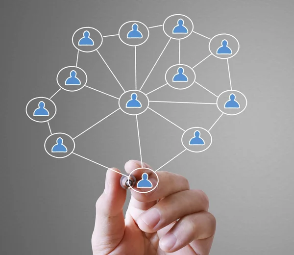 Drawing social network structure — Stock Photo, Image