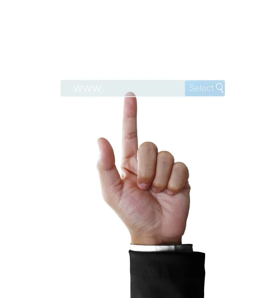 Duwen op een touch-screen interface — Stockfoto