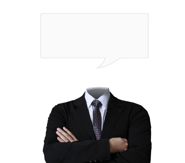 Portrait of a young man with empty speech bubble — Stock Photo, Image