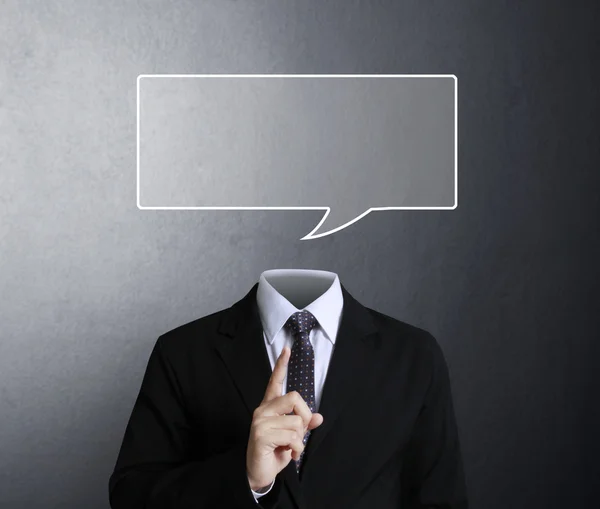 Portrait of a young man with empty speech bubble — Stock Photo, Image